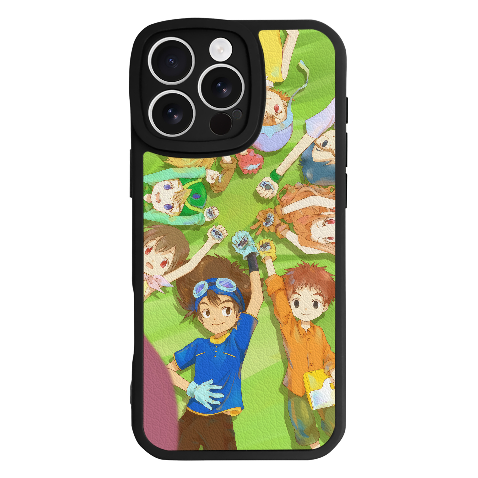 （画像用） Digimon デジタルモンスター/デジモン 【iPhone 16シリーズ対応】シリコンスマホケース（レザー調） 材質：シリコン